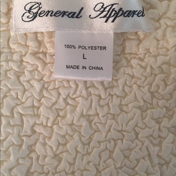 NWT Ivory Crinkle Textured Dressy Jacket Size L - Picture 5 of 6